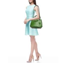 Pre Owned Michael Kors Green Leather Blakely Tote