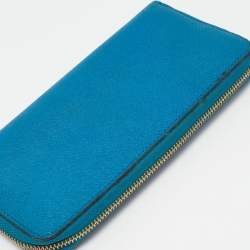 Pre Owned Michael Kors Blue Leather Bedford Continental Wallet