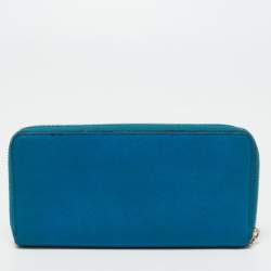 Pre Owned Michael Kors Blue Leather Bedford Continental Wallet