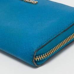 Pre Owned Michael Kors Blue Leather Bedford Continental Wallet