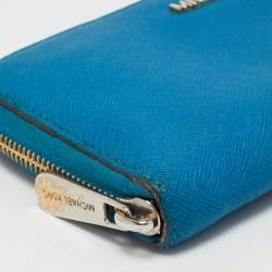 Pre Owned Michael Kors Blue Leather Bedford Continental Wallet