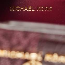 Pre Owned Michael Kors Burgundy Signature Coated Canvas, Leather and Suede Sinclair Tote