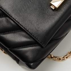Pre Owned Michael Kors Black Quilted Leather Medium Cece Shoulder Bag