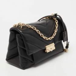 Pre Owned Michael Kors Black Quilted Leather Medium Cece Shoulder Bag