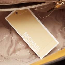 Pre Owned Michael Kors Yellow Signature Coated Canvas and Leather Manhattan Top Handle Bag