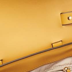 Pre Owned Michael Kors Yellow Signature Coated Canvas and Leather Manhattan Top Handle Bag