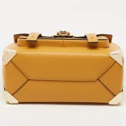 Pre Owned Michael Kors Yellow Signature Coated Canvas and Leather Manhattan Top Handle Bag