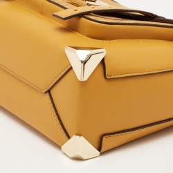 Pre Owned Michael Kors Yellow Signature Coated Canvas and Leather Manhattan Top Handle Bag