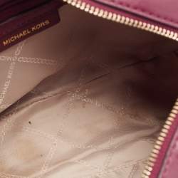 Pre Owned Michael Kors Burgundy Leather Jet Set Camera Crossbody Bag