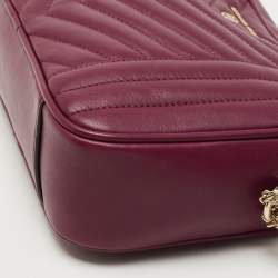 Pre Owned Michael Kors Burgundy Leather Jet Set Camera Crossbody Bag