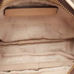 مملوكة مسبقًا MICHAEL Michael Kors Brown/Beige Signature Coated Canvas and Leather Camera Crossbody Bag