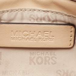 مملوكة مسبقًا MICHAEL Michael Kors Brown/Beige Signature Coated Canvas and Leather Camera Crossbody Bag