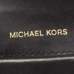 Michael Kors Black/Grey Signature Coated Canvas and Leather Card Case