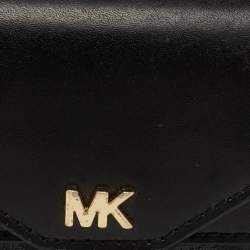 Michael Kors Black/Grey Signature Coated Canvas and Leather Card Case