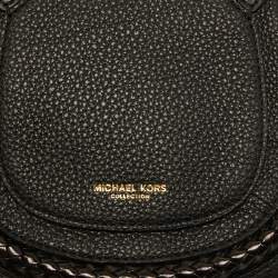 Pre Owned Michael Kors Collection Black Leather Saddle Crossbody Bag