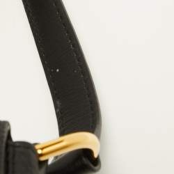 Pre Owned Michael Kors Collection Black Leather Saddle Crossbody Bag