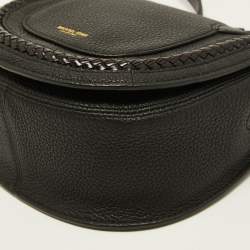 Pre Owned Michael Kors Collection Black Leather Saddle Crossbody Bag