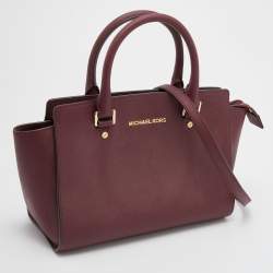 Pre Owned  حقيبة ساتشل مايكل مايكل كورس سيلما جلد أحمر متوسطة
