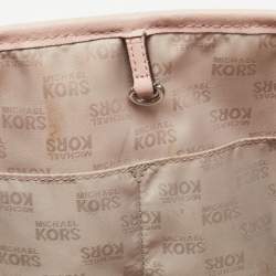 Pre Owned Michael Kors Light Pink Saffiano Leather Studded Jet Set Tote