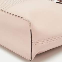 Pre Owned Michael Kors Light Pink Saffiano Leather Studded Jet Set Tote