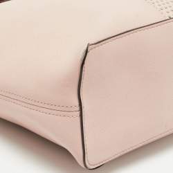 Pre Owned Michael Kors Light Pink Saffiano Leather Studded Jet Set Tote
