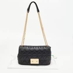 Pre Owned Michael Kors Black Quilted Leather Large Sloan Shoulder Bag
