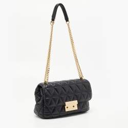 Pre Owned Michael Kors Black Quilted Leather Large Sloan Shoulder Bag