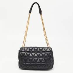 Pre Owned Michael Kors Black Quilted Leather Large Sloan Shoulder Bag