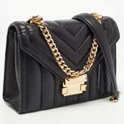 Pre Owned Michael Kors Black Quilted Leather Small Whitney Shoulder Bag