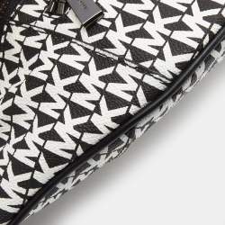 Michael Kors Black/White Signature Coated Canvas Mott Belt Bag