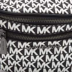 Michael Kors Black/White Signature Coated Canvas Mott Belt Bag
