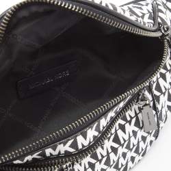 Michael Kors Black/White Signature Coated Canvas Mott Belt Bag