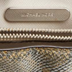 Michael Kors Beige/Gold Python Embossed Leather Small Mercer Tote