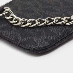 Michael Kors Black Signature Coated Canvas Chain Fanny Belt Bag