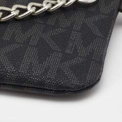 Michael Kors Black Signature Coated Canvas Chain Fanny Belt Bag