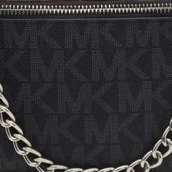 Michael Kors Black Signature Coated Canvas Chain Fanny Belt Bag