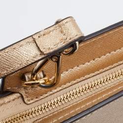 مملوكة مسبقًا Michael Kors Gold Leather Mini Selma Crossbody Bag