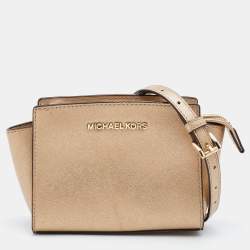 Michael Kors Selma Mini Saffiano Leather Crossbody Bag - Maroon