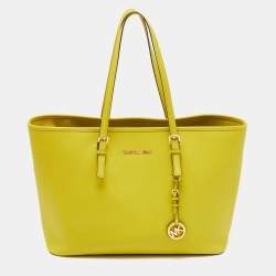Michael Kors NWOT saffiano leather large tote lime bag Limited edition