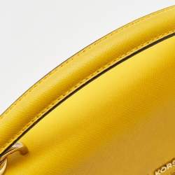Pre Owned Michael Kors Yellow Saffiano Leather Small Ava Top Handle Bag
