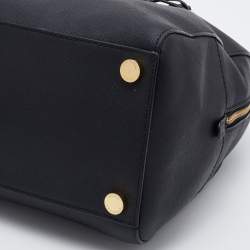 Pre Owned MICHAEL Micheal Kors Black Leather Cindy Dome Satchel