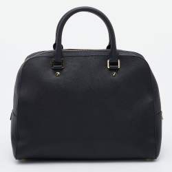 Pre Owned MICHAEL Micheal Kors Black Leather Cindy Dome Satchel