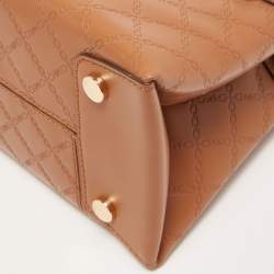 Pre Owned Michael Kors Brown Quilted Leather Medium Gramercy Top Handle Bag
