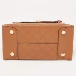 Pre Owned Michael Kors Brown Quilted Leather Medium Gramercy Top Handle Bag