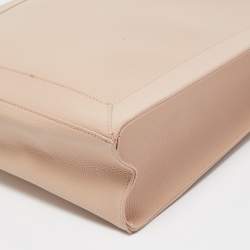 Pre Owned Michael Kors Light Pink Leather Logo Handle Tote 