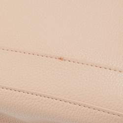 Pre Owned Michael Kors Light Pink Leather Logo Handle Tote 