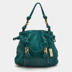 Pre Owned Michael Kors Green Leather Roslyn Hobo