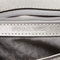 Pre Owned Michael Kors Silver Leather Small Ava Top Handle Bag