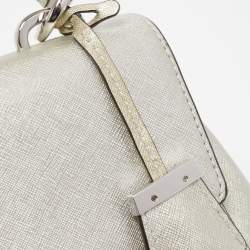 Pre Owned Michael Kors Silver Leather Small Ava Top Handle Bag