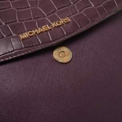 Pre Owned Michael Kors Burgundy Leather Karla Satchel